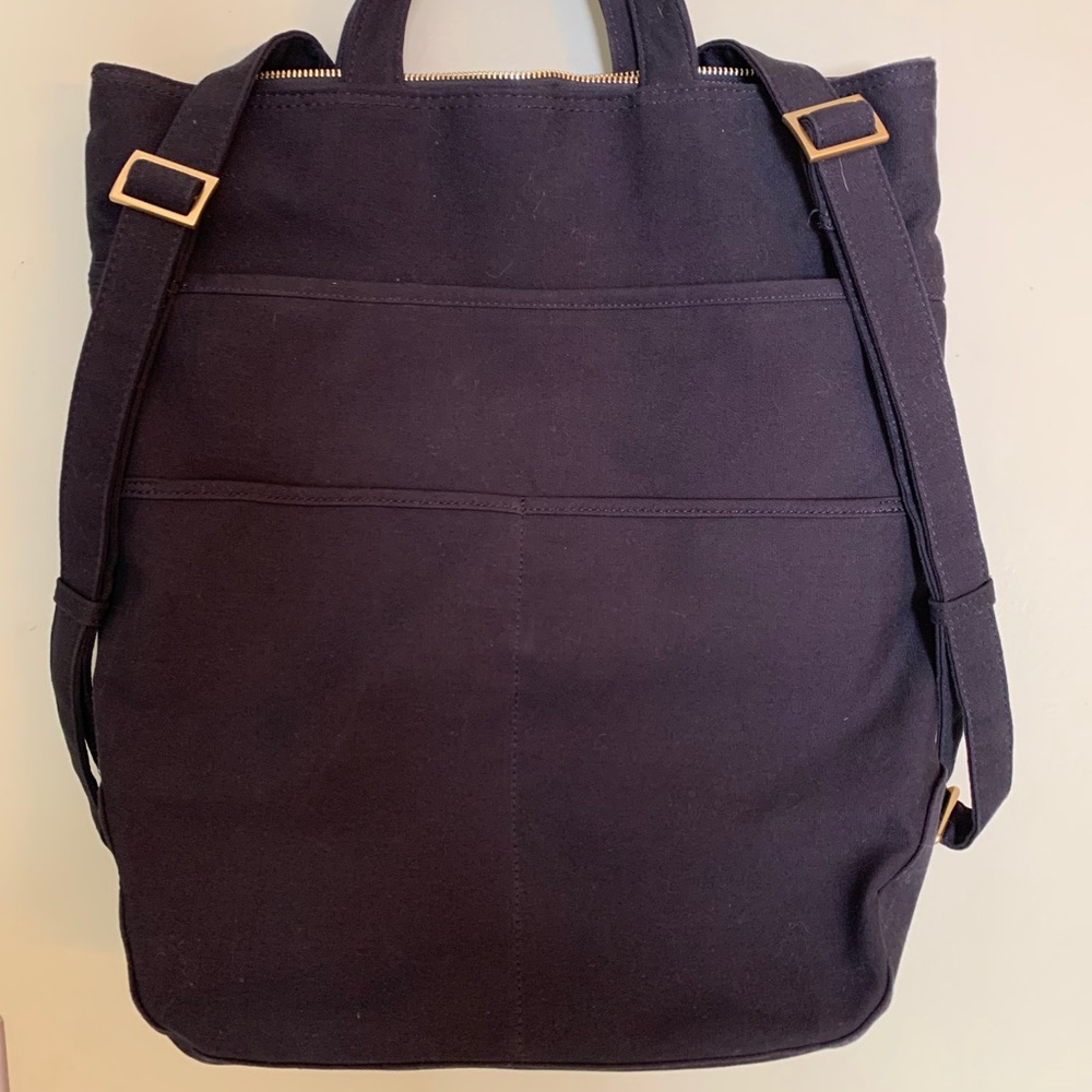 Black canvas convertible backpack Martha stewart